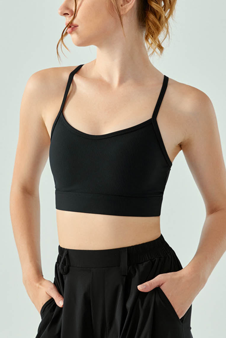 防震交叉美背运动背心