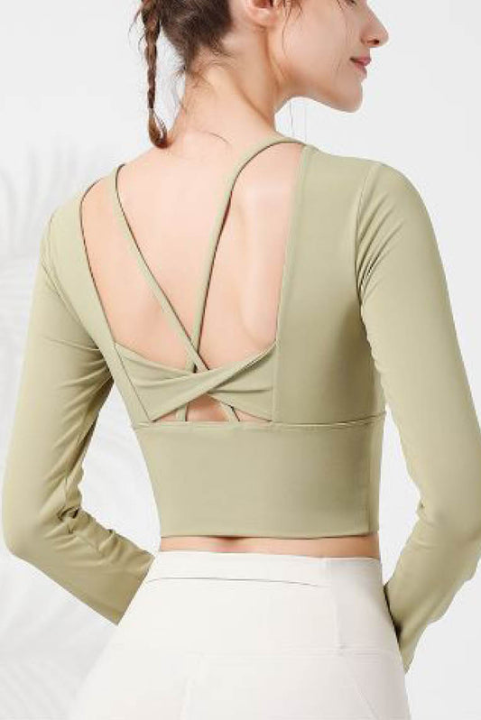 蝴蝶型美背运动长袖