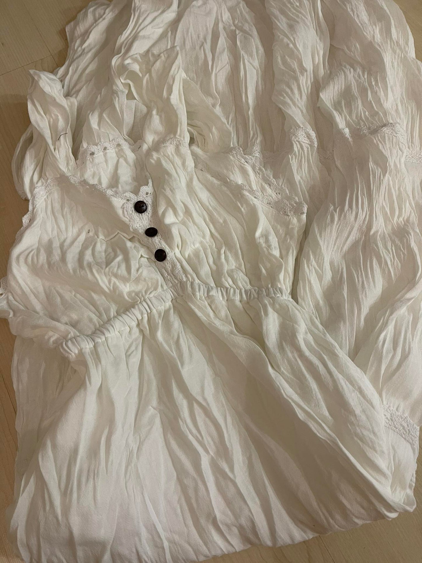 复古白色沙滩裙