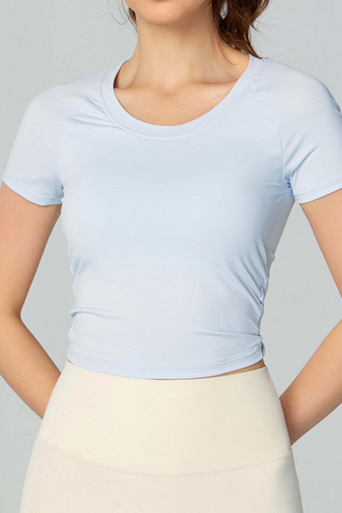 双扭结半固定杯短袖