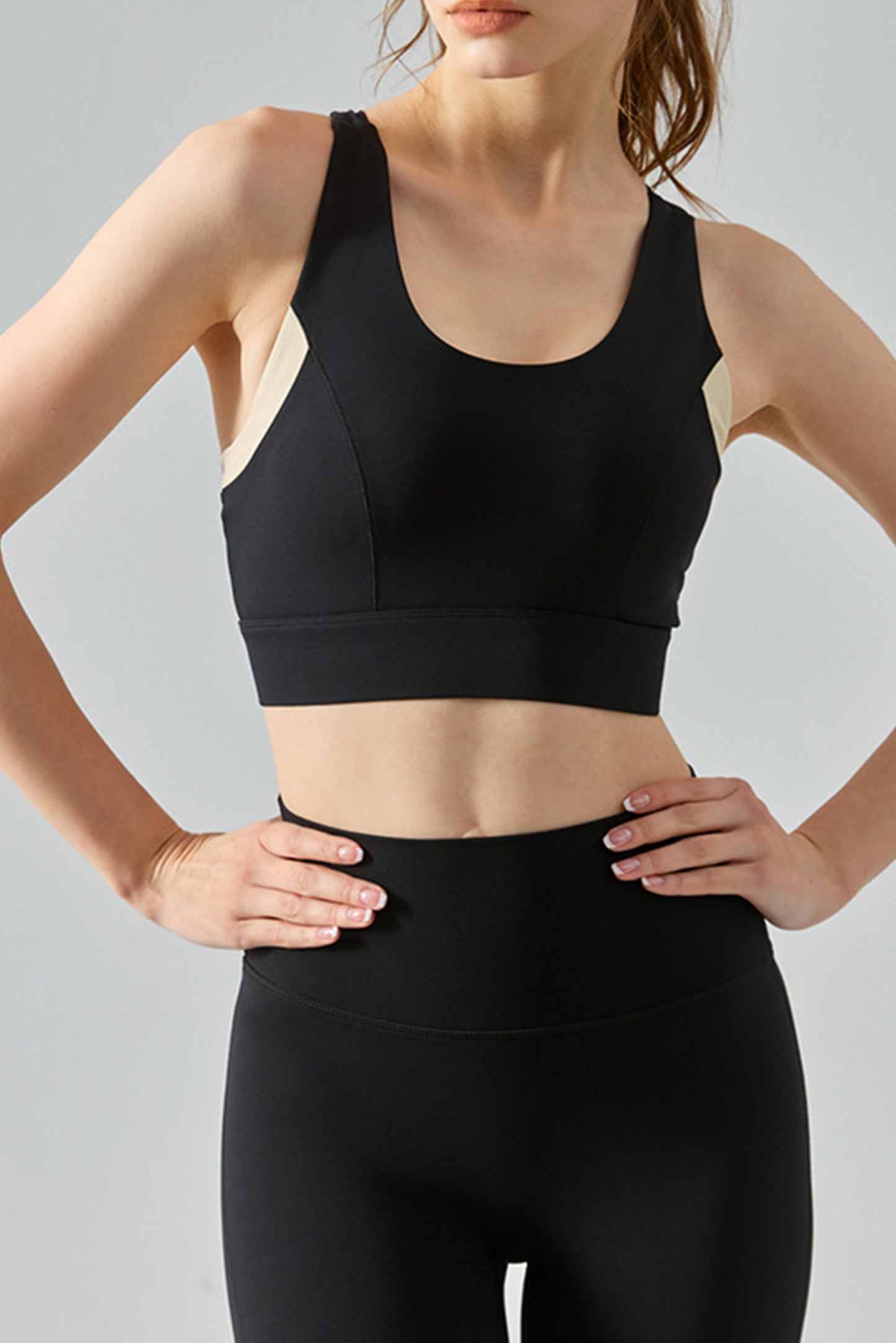 高强度固定杯拼色文胸