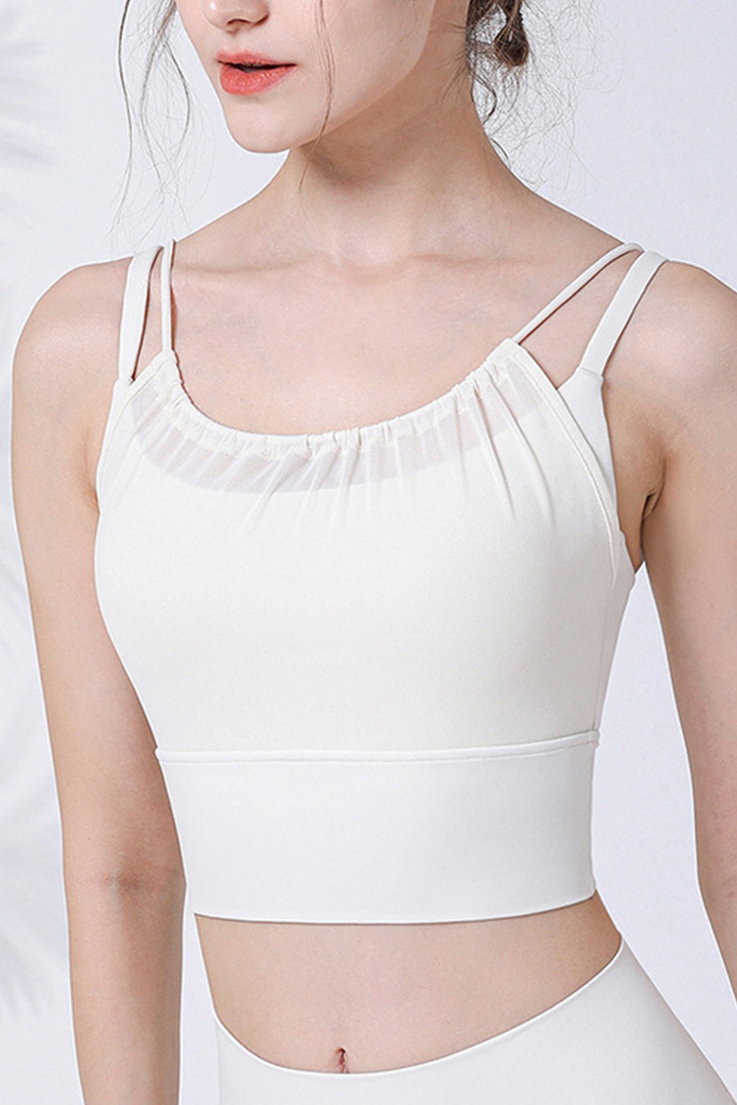 2件前置网纱运动内衣