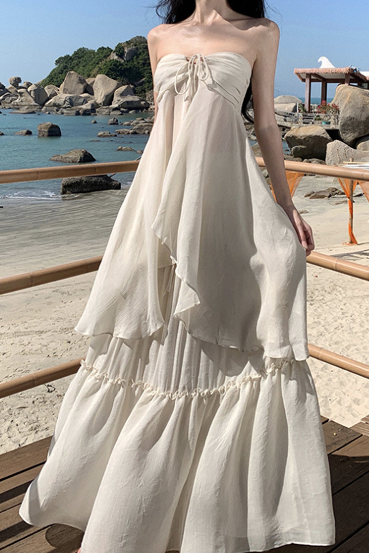 法式仙女两件套度假裙