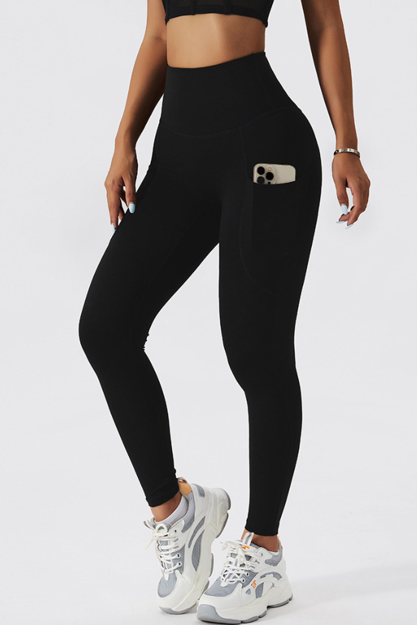 口袋裸感健身提臀裤