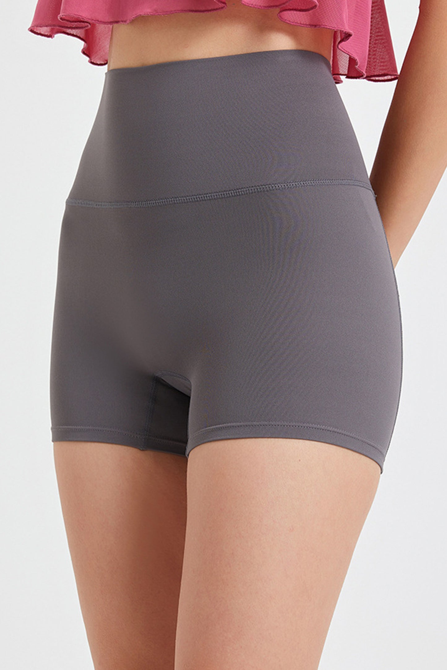 后口袋高腰3分裤