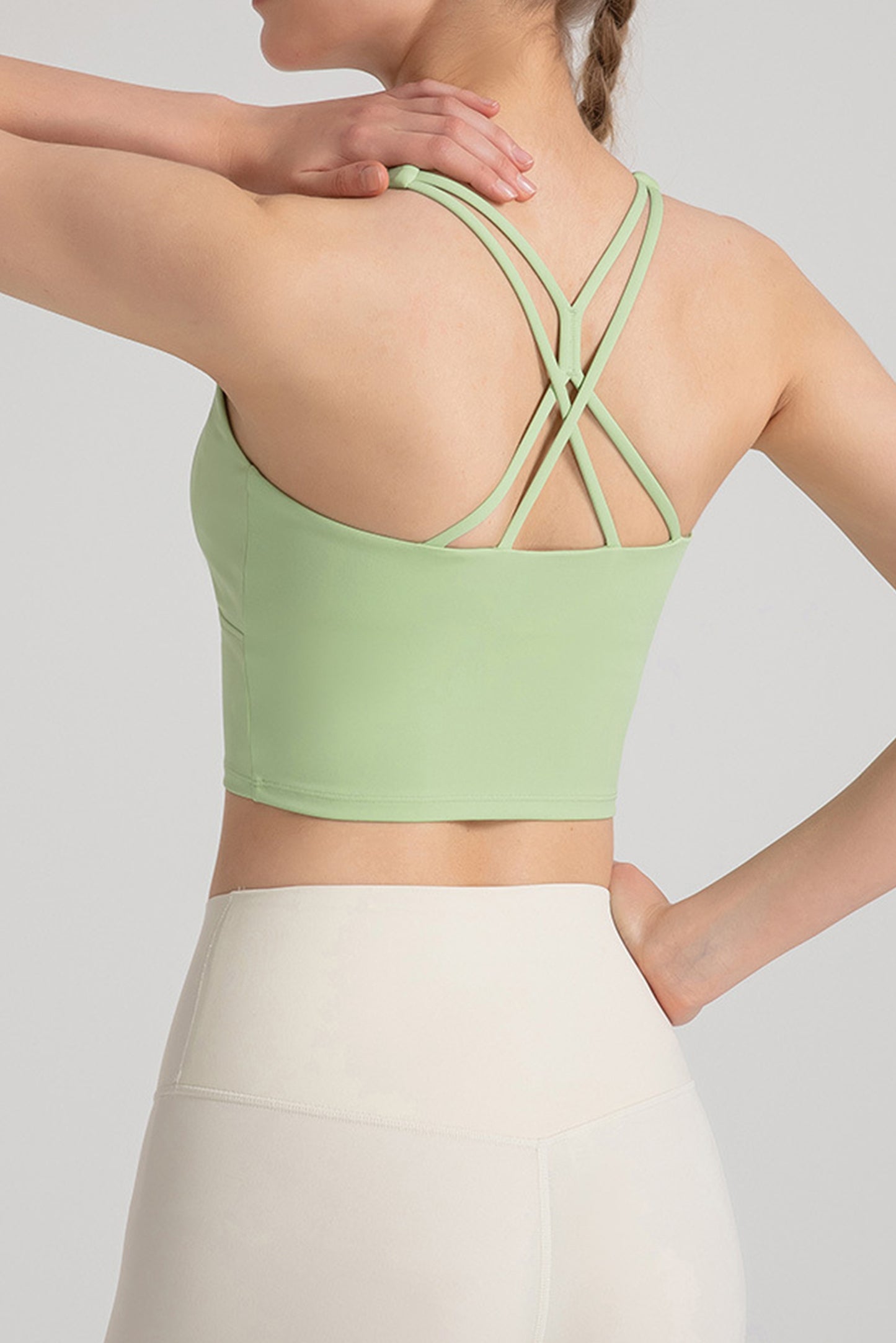 固定胸垫交叉美背内衣