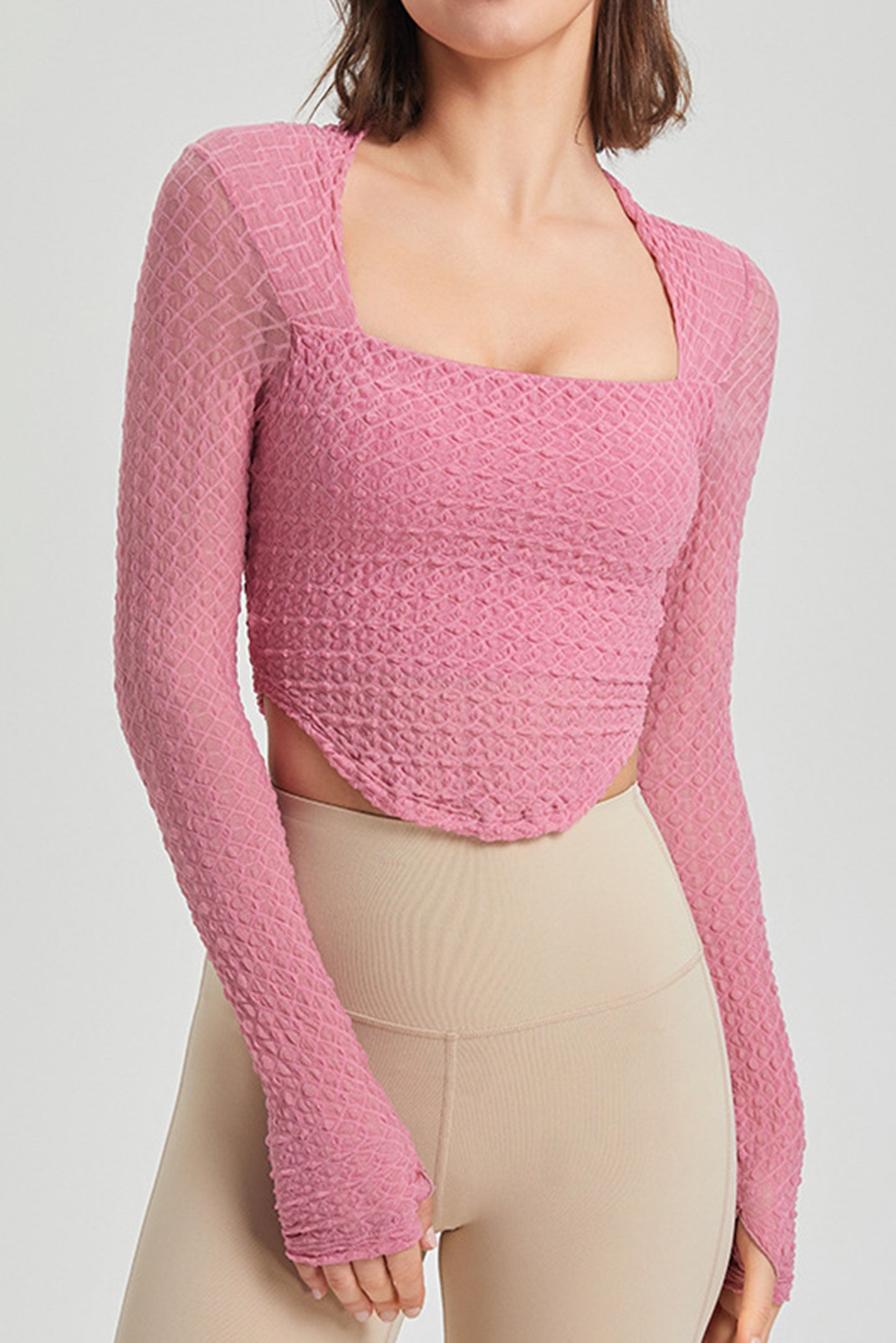 泡泡蕾丝固定杯长袖