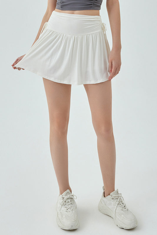 高腰腰头抽绳网球裙