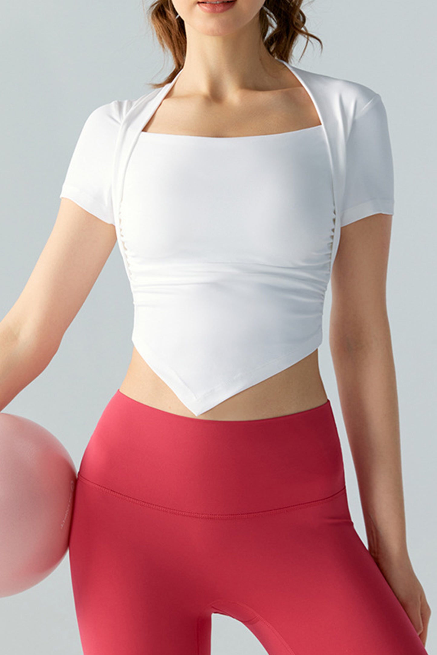 假两件坎肩半固定杯短袖