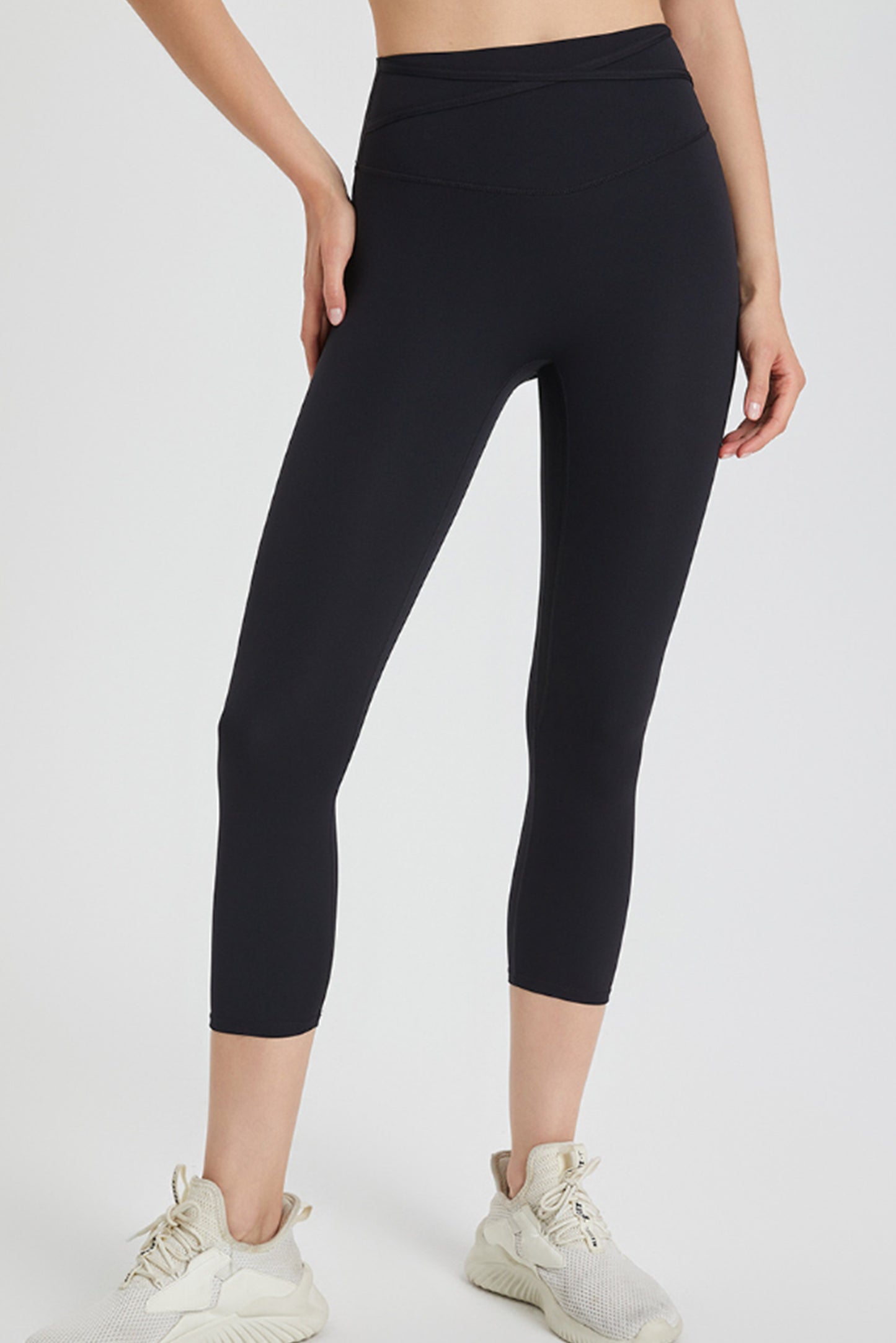 一片式收腰七分裤