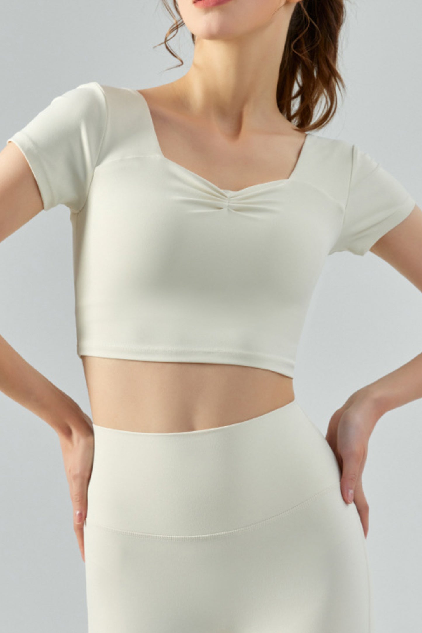 Semi Fixed-Cup Ruched Front Bra