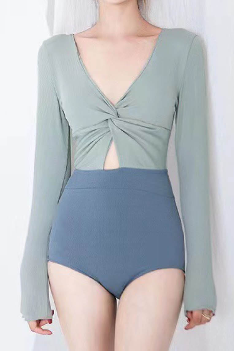 泡温泉长袖防晒泳衣