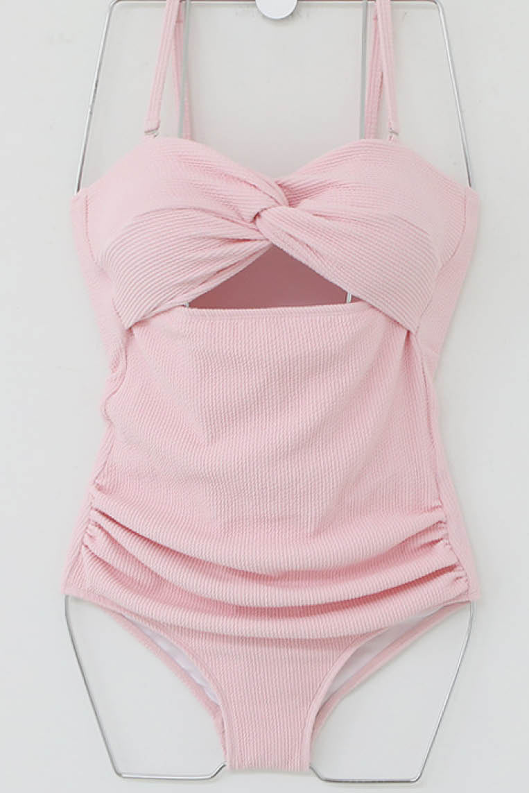 温柔抹胸一件式泳衣