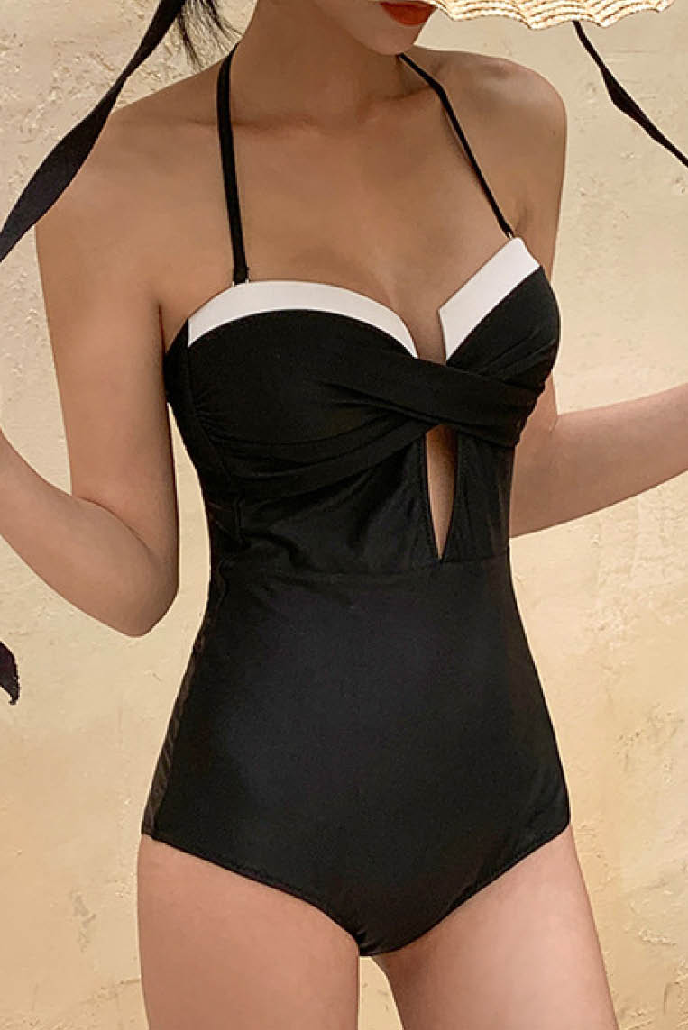 Ins性感钢托连体泳衣