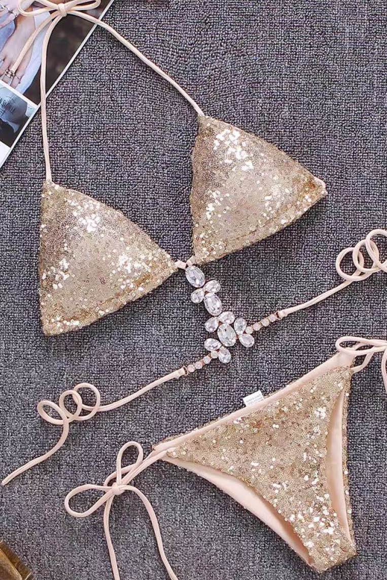 亮片宝石性感比基尼
