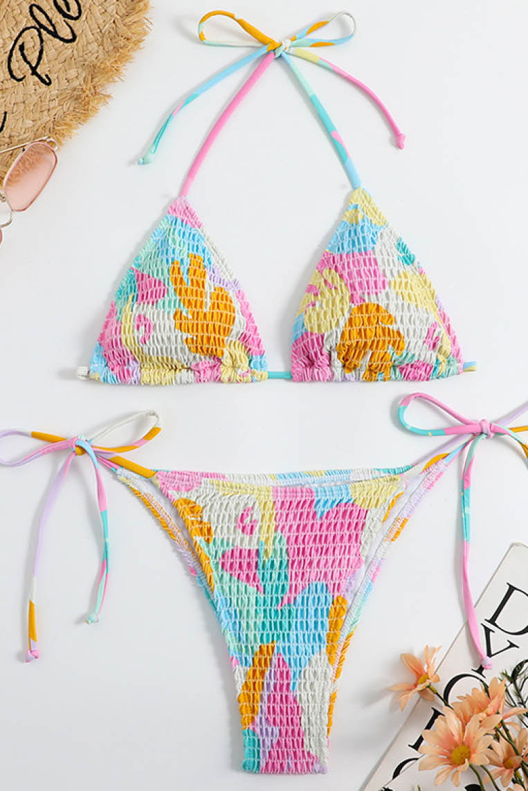 夏日彩色三点式