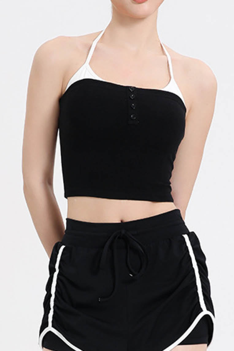 一体式挂脖带垫背心