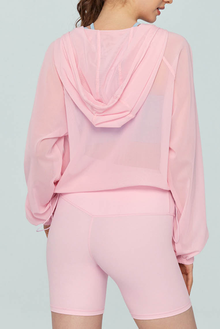 休闲抽绳连帽外套