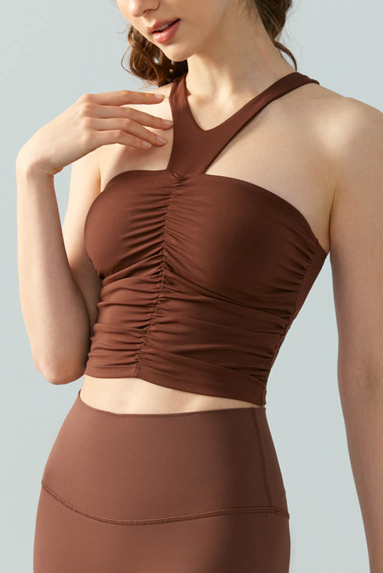 V字背挂脖抹胸背心