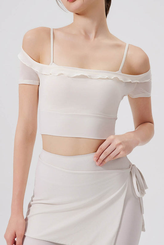 法式花边两穿瑜伽短袖