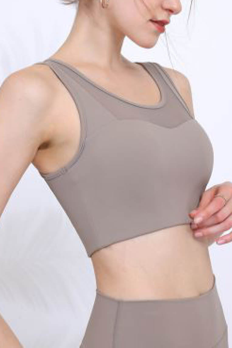 拼网收副乳防震文胸