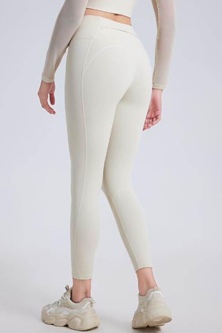 后口袋无痕高腰提臀长裤