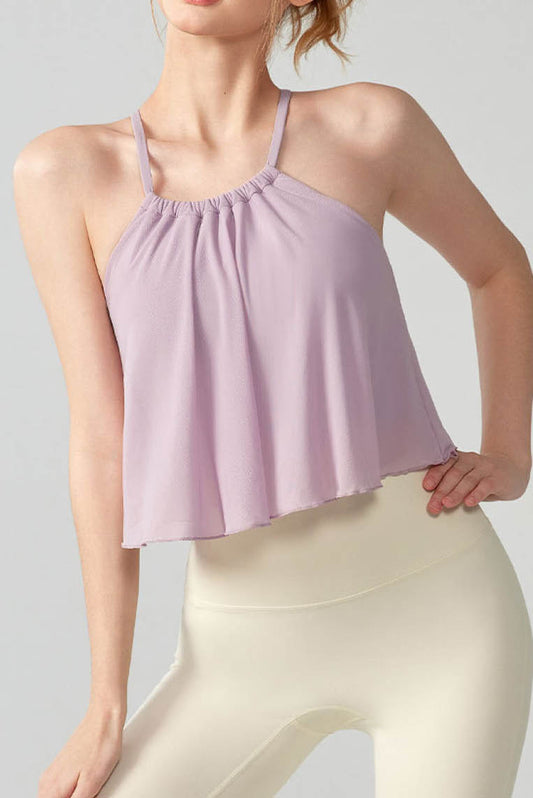 云感网纱瑜伽背心