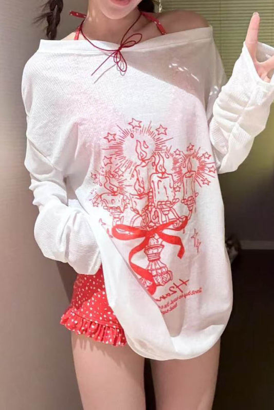 长袖罩衫波点比基尼4件套 (only available online)