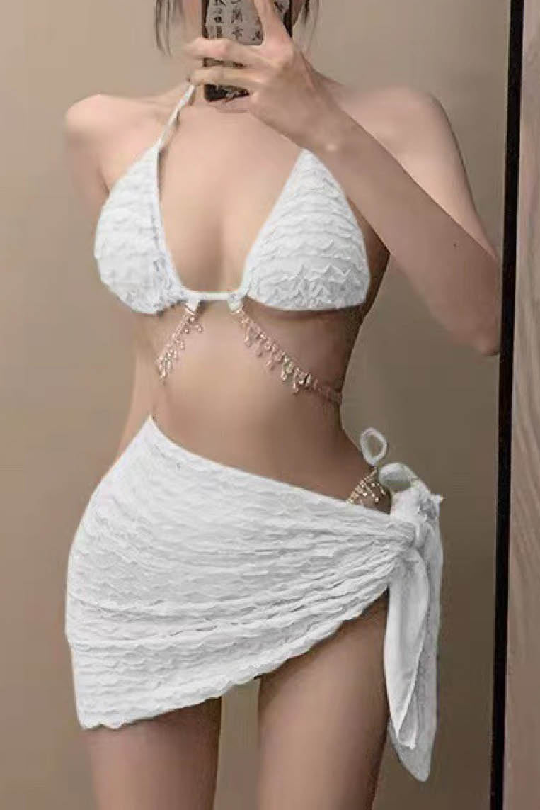 夏季吊坠性感比基尼三件套