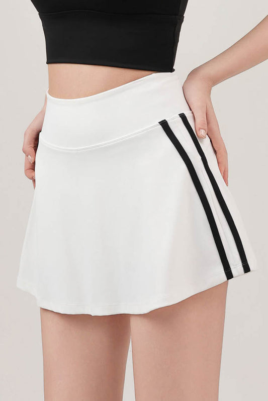 条纹内衬运动短裙