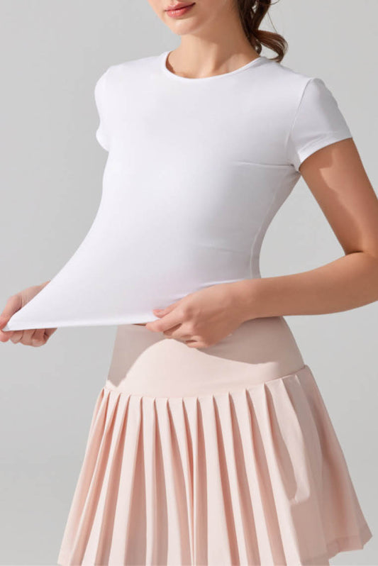 欧美圆领短袖T恤 (无胸垫)