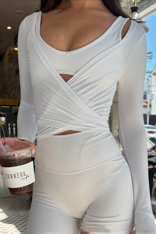 亲肤修身瑜伽长袖罩衫(单件外衫)