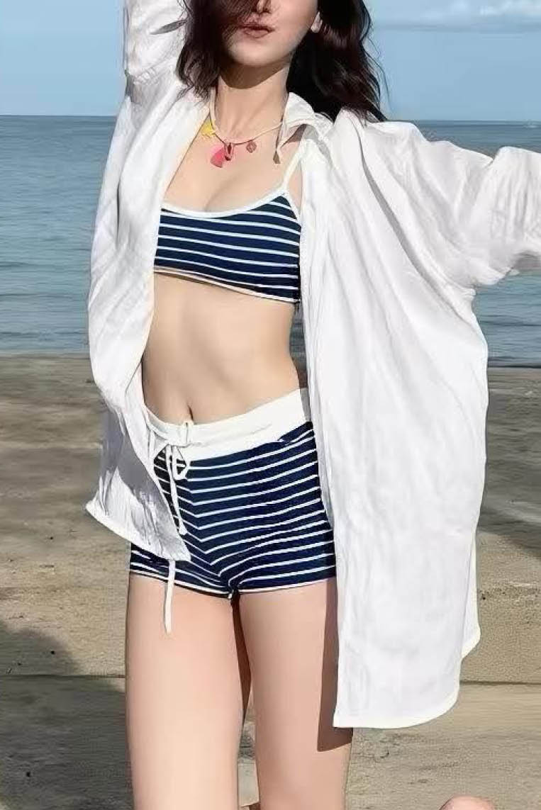 纽扣式防晒长衫(不含bikini) (Only Available Online)