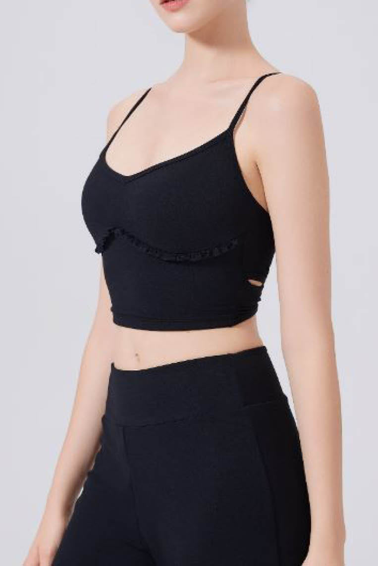 木耳花边吊带小背心