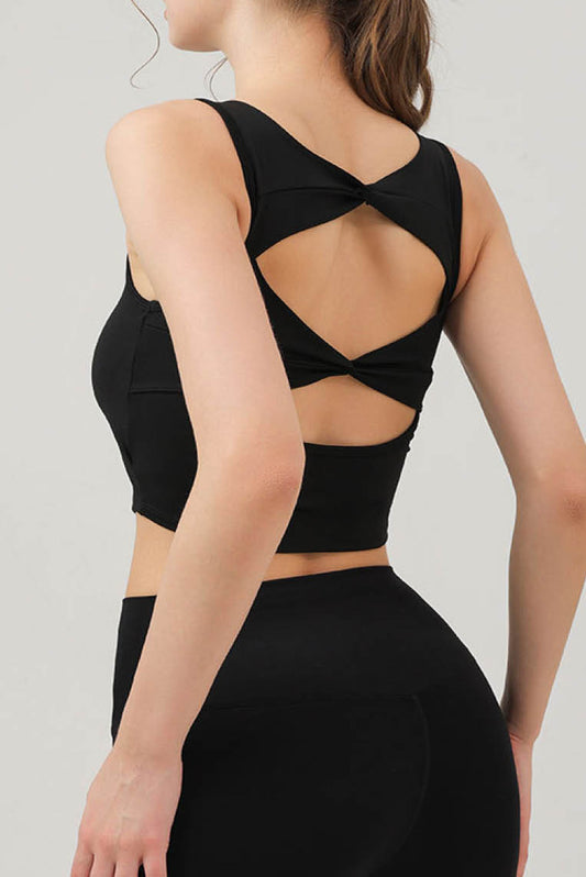 蝴蝶扭结美背运动背心