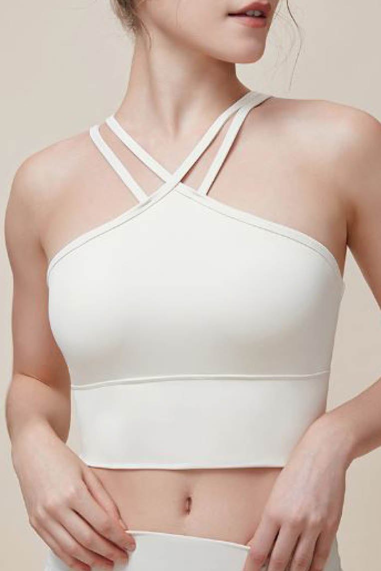 双V挂脖吊带小背心