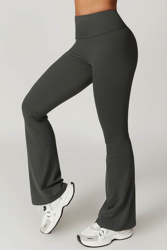 皱褶欧美臀阔腿喇叭裤