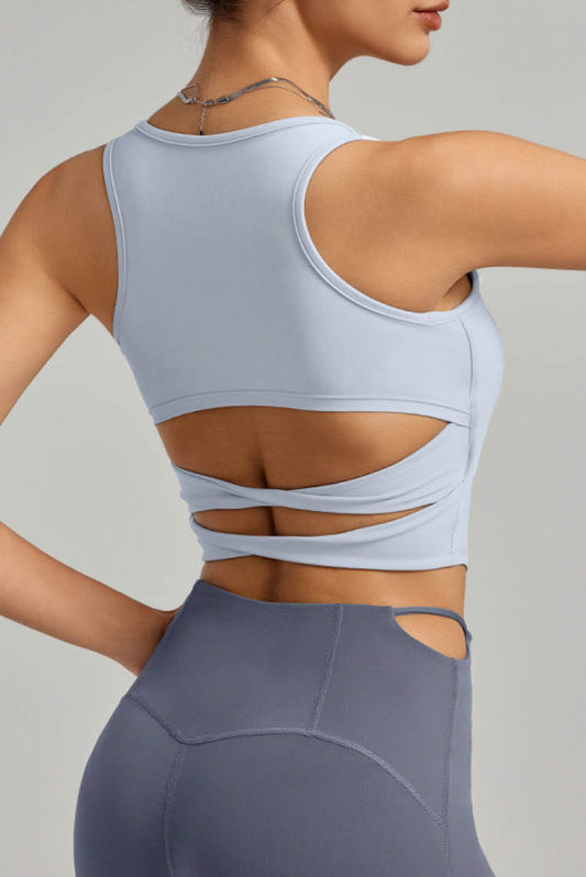 下腰背扭结运动背心