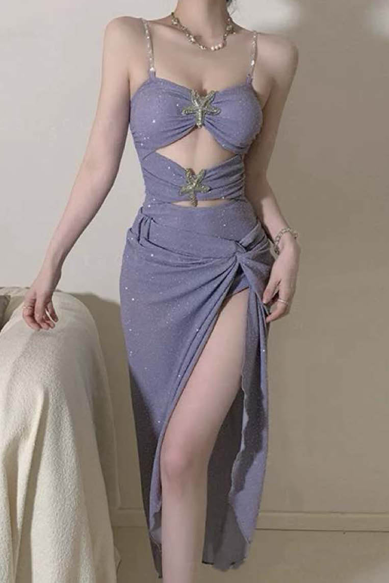 梦幻闪闪水钻长裙比基尼两件套