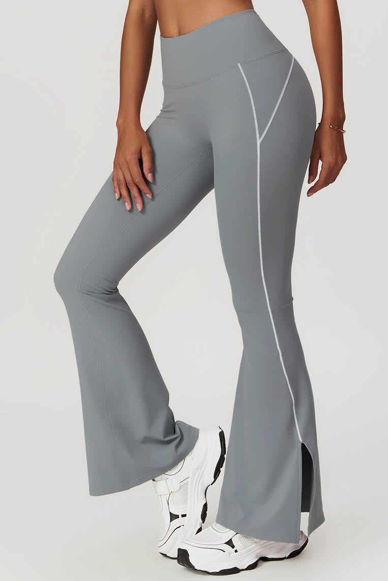 拼缝立体线条喇叭长裤