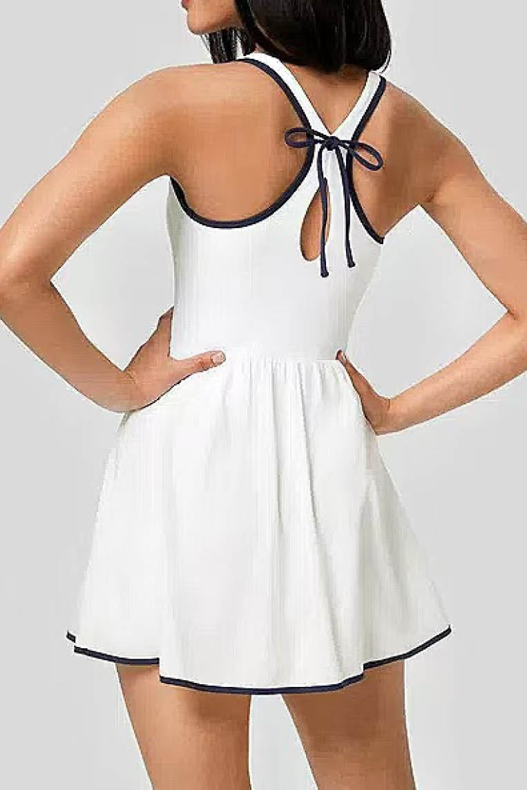 蝴蝶结美式运动连衣裙