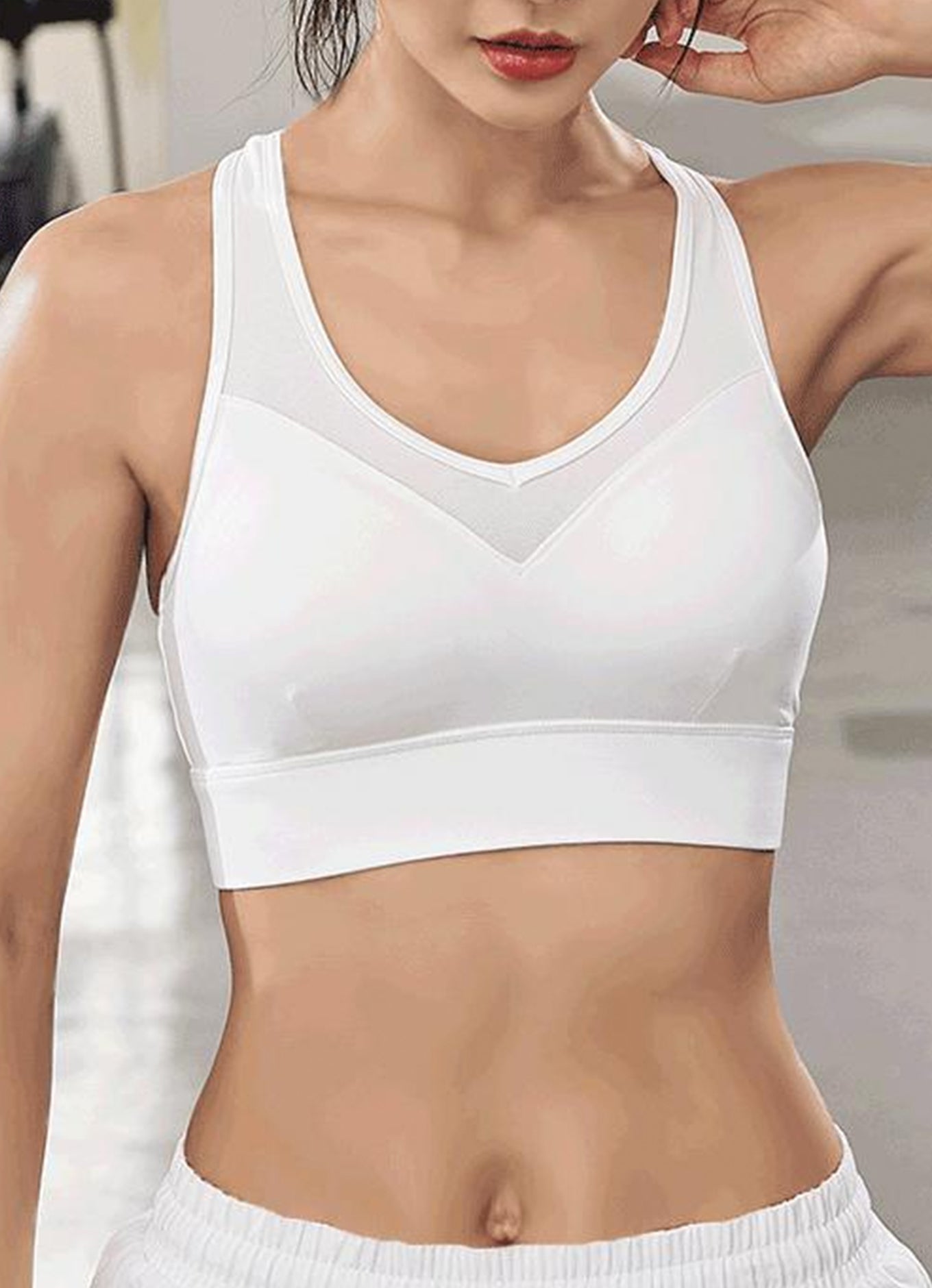 高强度网纱拼接文胸