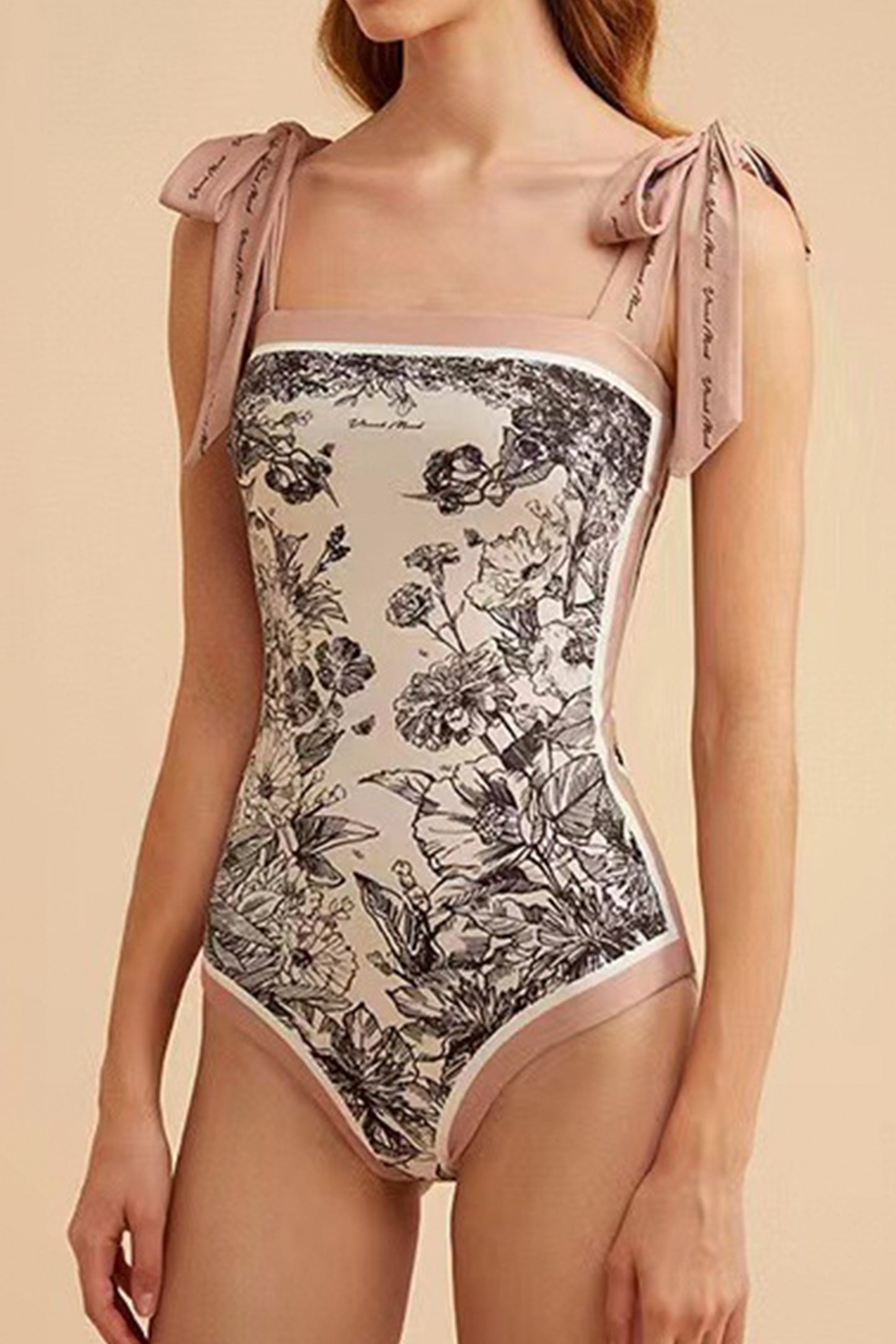 双面设计绑带泳衣(不含胸垫)