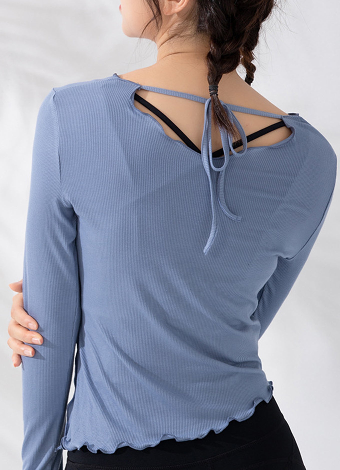 显瘦木耳边瑜伽衣