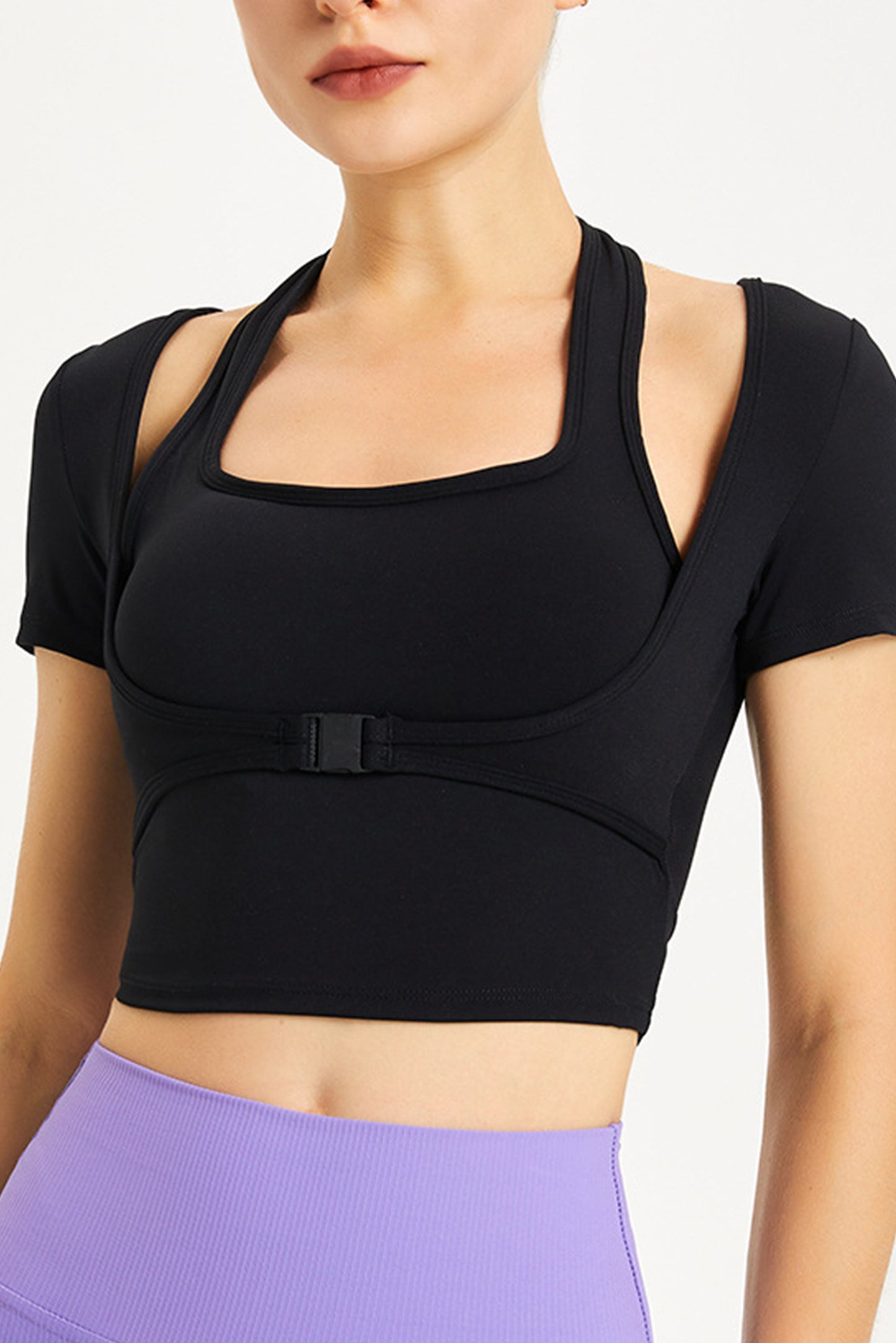 假两件挂脖短袖