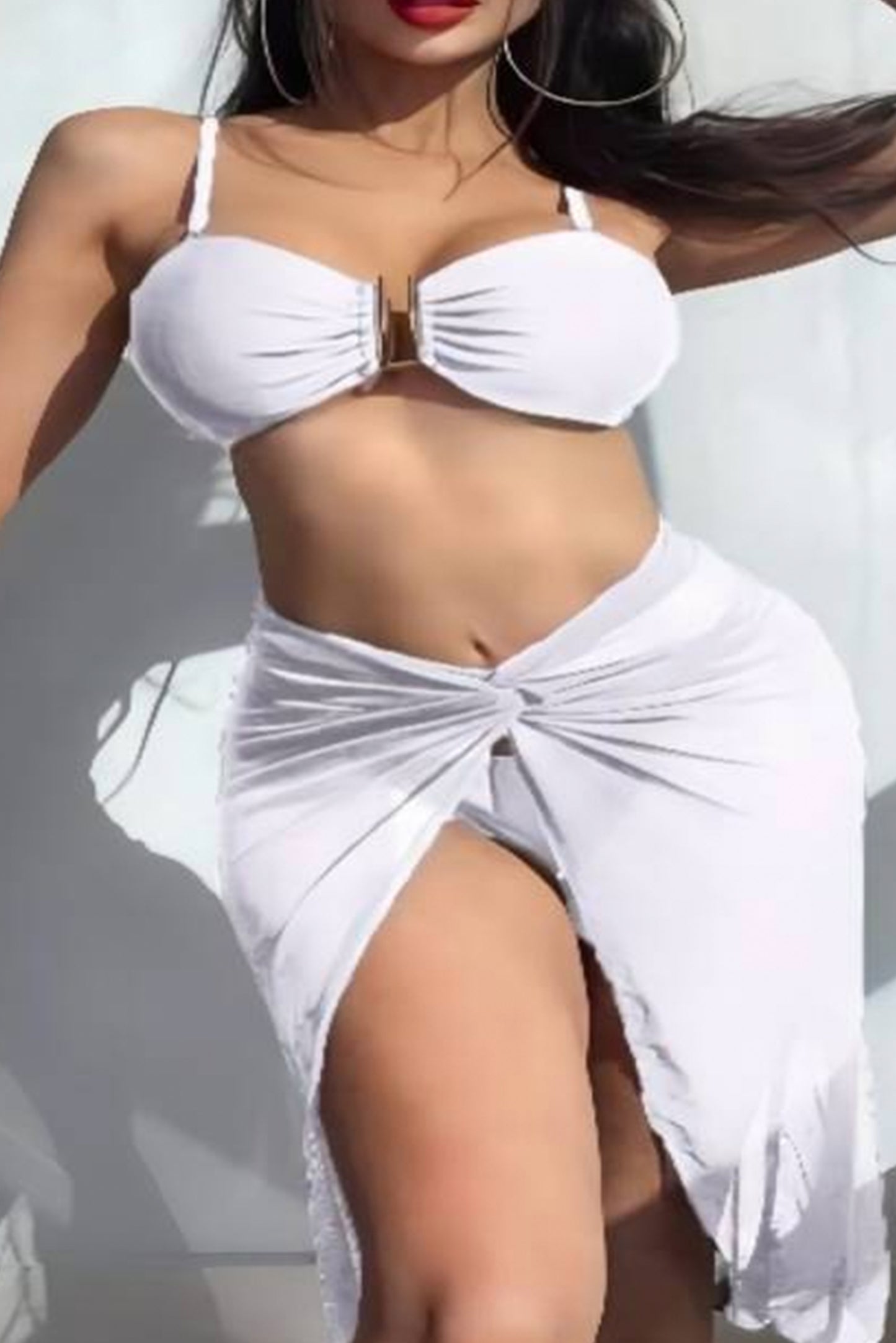 网纱U型环性感比基尼三件套