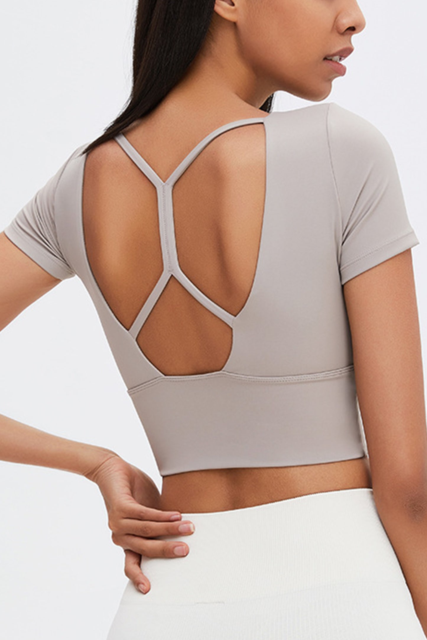 交叉细带瑜伽短袖