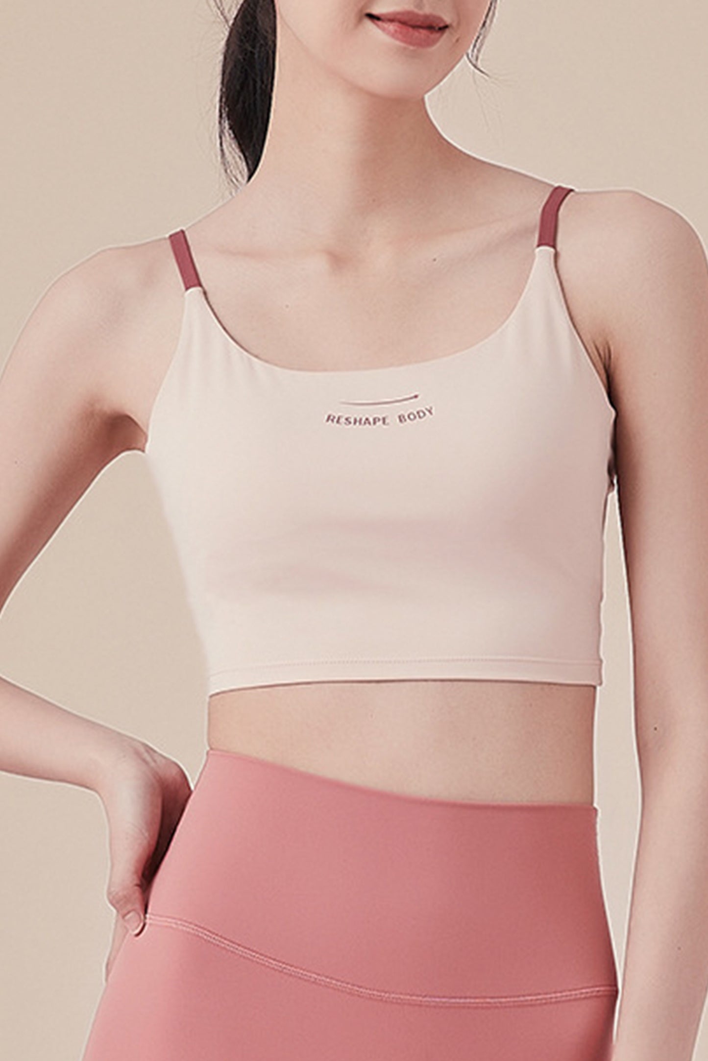 印花字母吊带背心