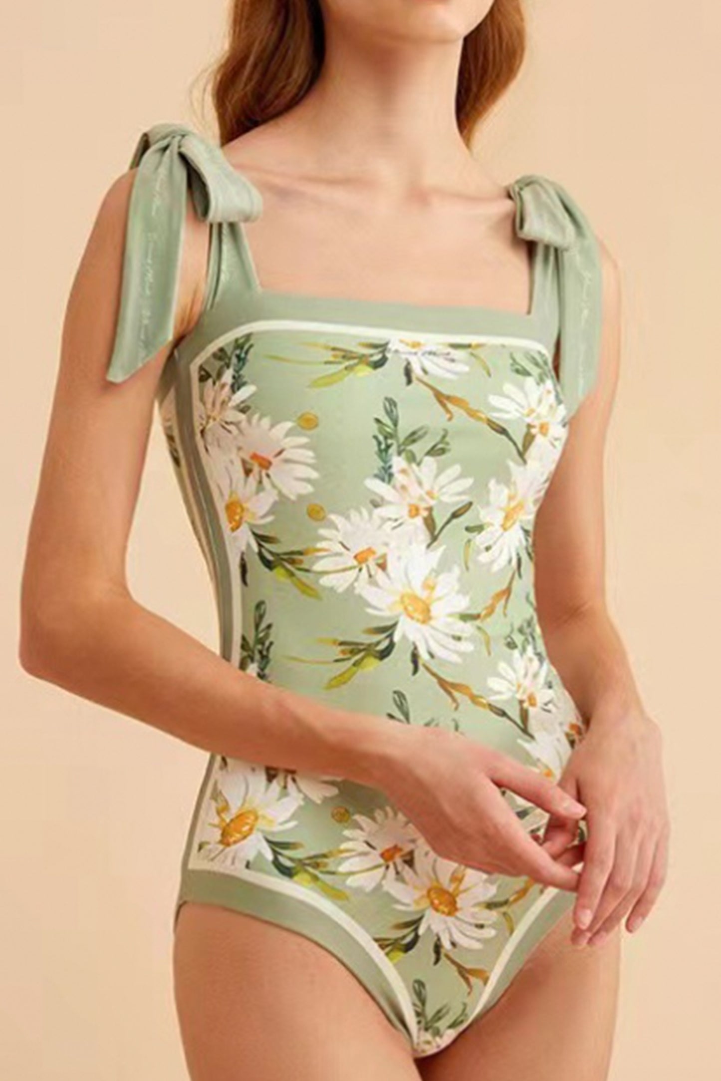 双面设计绑带泳衣(不含胸垫)