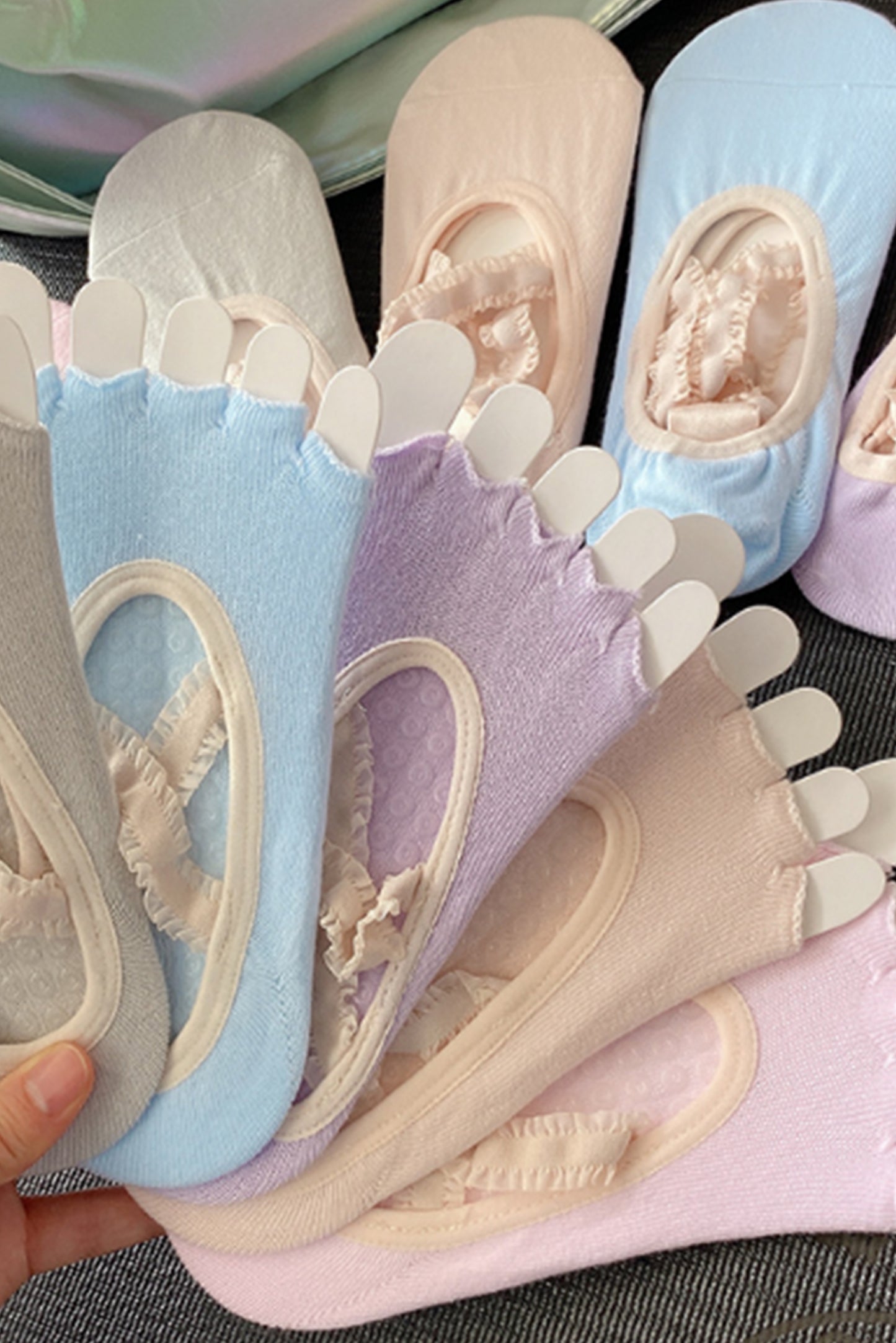 蕾丝交叉瑜伽袜